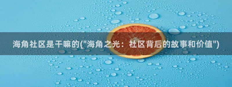 海角社区海角论坛：海角社区是干嘛的(\